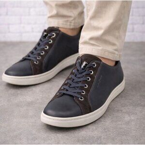 Salvatore Ferragamo Ramblas Grey Gancini Sneakers Size 12 Leather Suede